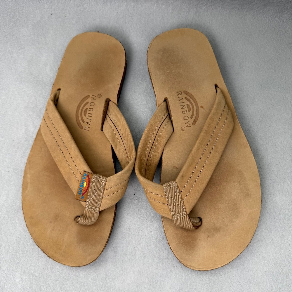 Rainbow Sandals Kids Single Layer Premier Leather Flip Flops Sierra Brown 13/1